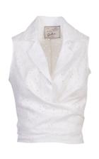 Giuliva Heritage Collection Eyelet Lace Cropped Shirt