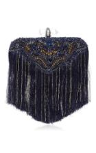 Marchesa Lily Fringe Evening Clutch