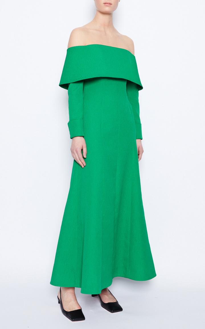 Moda Operandi Emilia Wickstead Carole Off-the-shoulder Crepe Dress