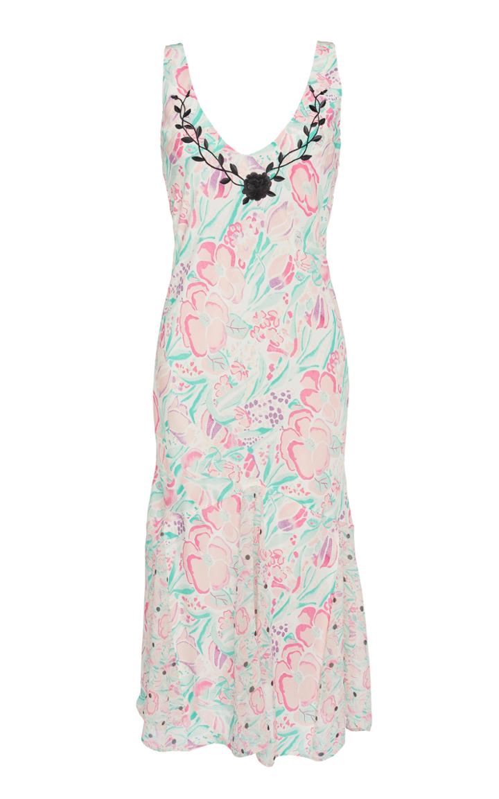 Rixo Frances Silk Midi Dress With Godets
