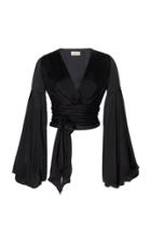 Moda Operandi Alexandre Vauthier Draped Silk Tie-front Top Size: 34