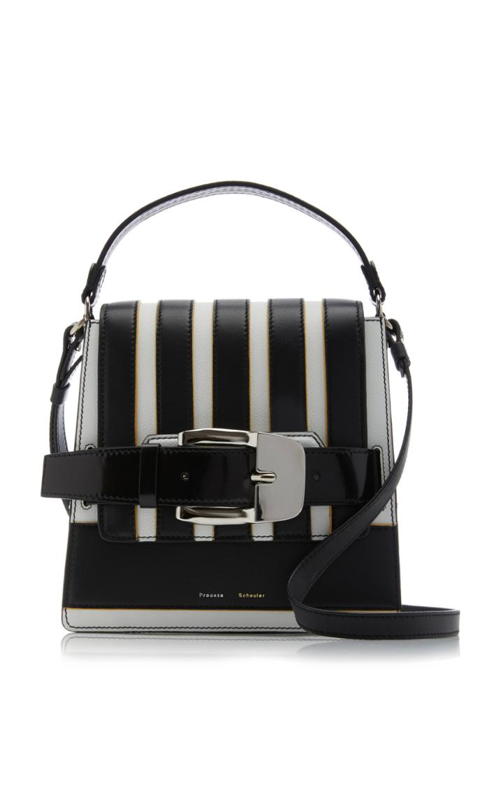 Moda Operandi Proenza Schouler Buckle Trapeze Striped Leather Shoulder Bag
