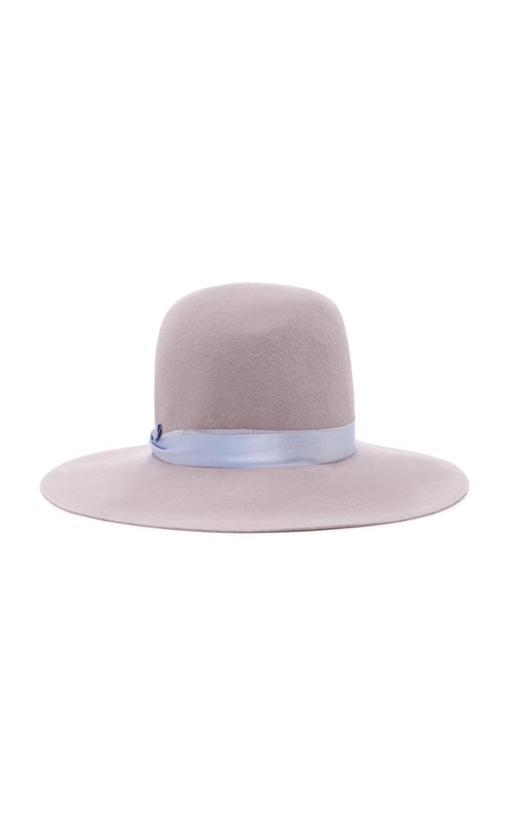 Albertus Swanepoel Stella Silk Satin-trimmed Felt Fedora Size: M