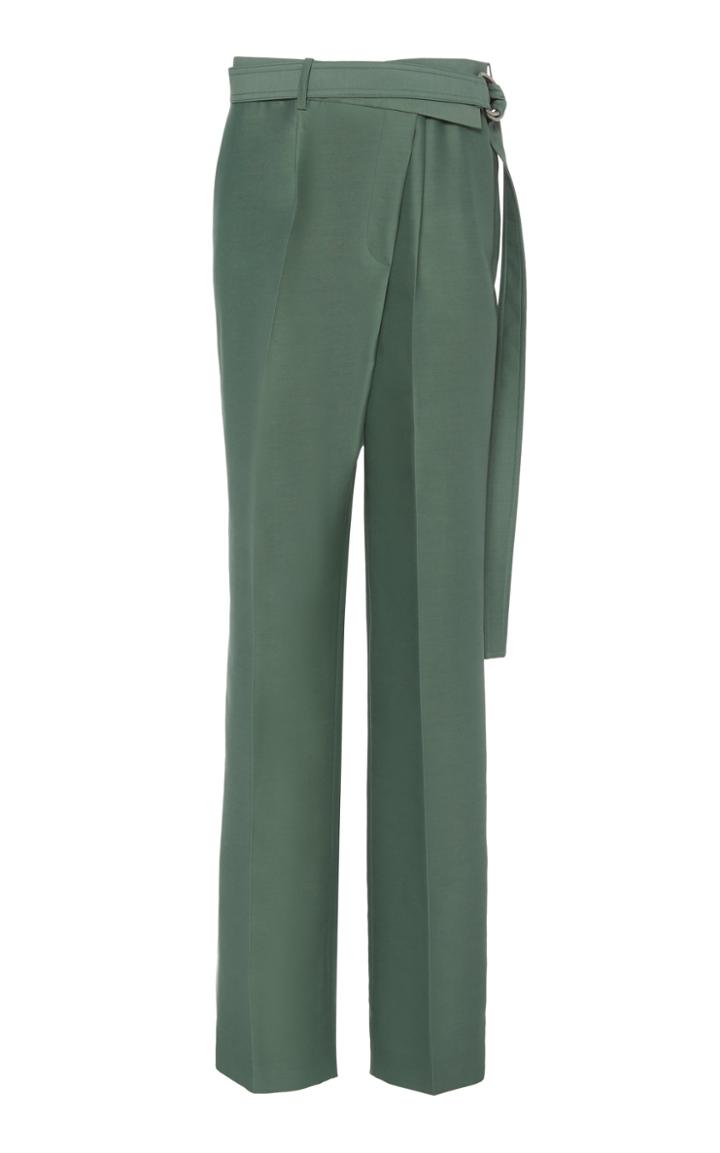 Helmut Lang Wrap-front Wool-blend Straight-leg Pants
