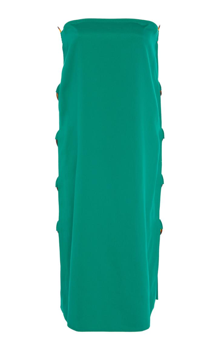 Adriana Degreas Hoop Closure Crepe Midi Dress