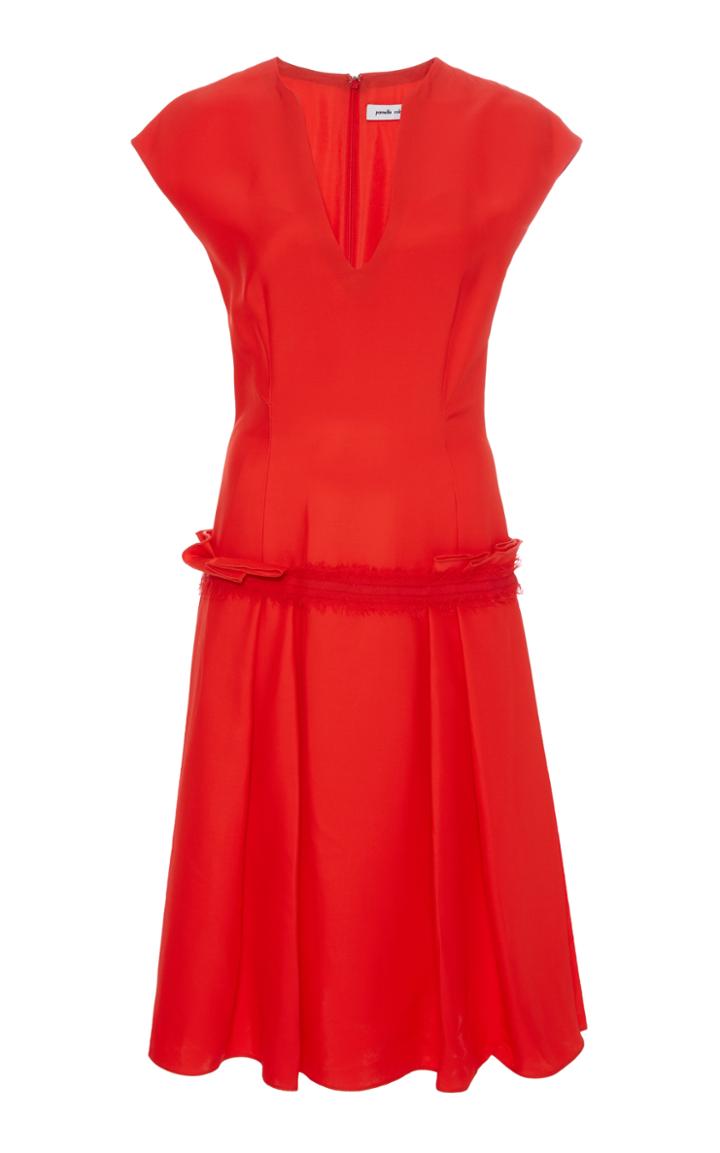 Pamella Roland Faille A Line Dress