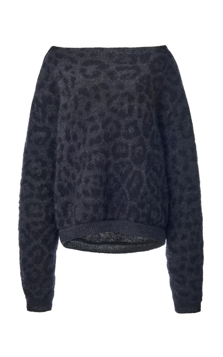 Moda Operandi Valentino Animal Print Mohair-blend Sweater