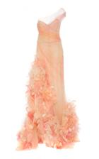 Moda Operandi Marchesa Feather-embellished Chiffon Dress Size: 2