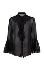 Moda Operandi Alberta Ferretti Ruffled Silk-chiffon Top