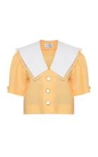 Moda Operandi George Keburia Oversized Collar Linen Top Size: S