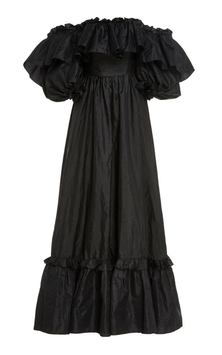 Loveshackfancy Tara Off-the-shoulder Ruffled Taffeta Gown