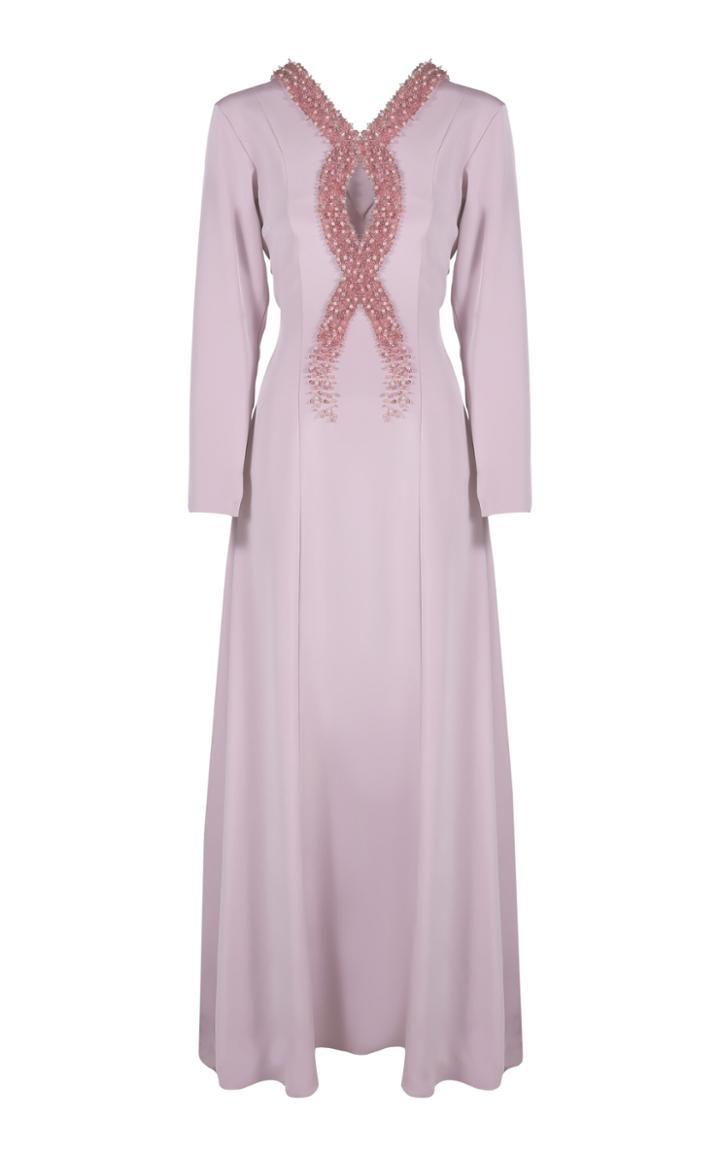 Shatha Essa Ember Embellished Satin Gown
