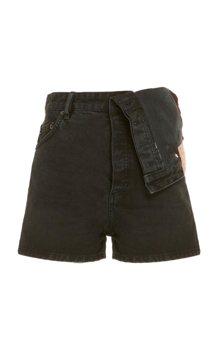Moda Operandi Y/project Asymmetric Denim Mid-rise Shorts Size: 38
