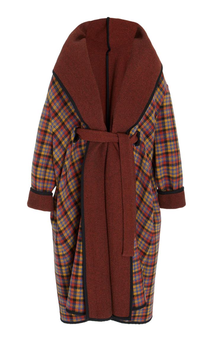 Philosophy Di Lorenzo Serafini Wrap Plaid Coat