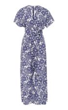 Lisa Marie Fernandez Rosetta Floral Belted Linen Jumpsuit