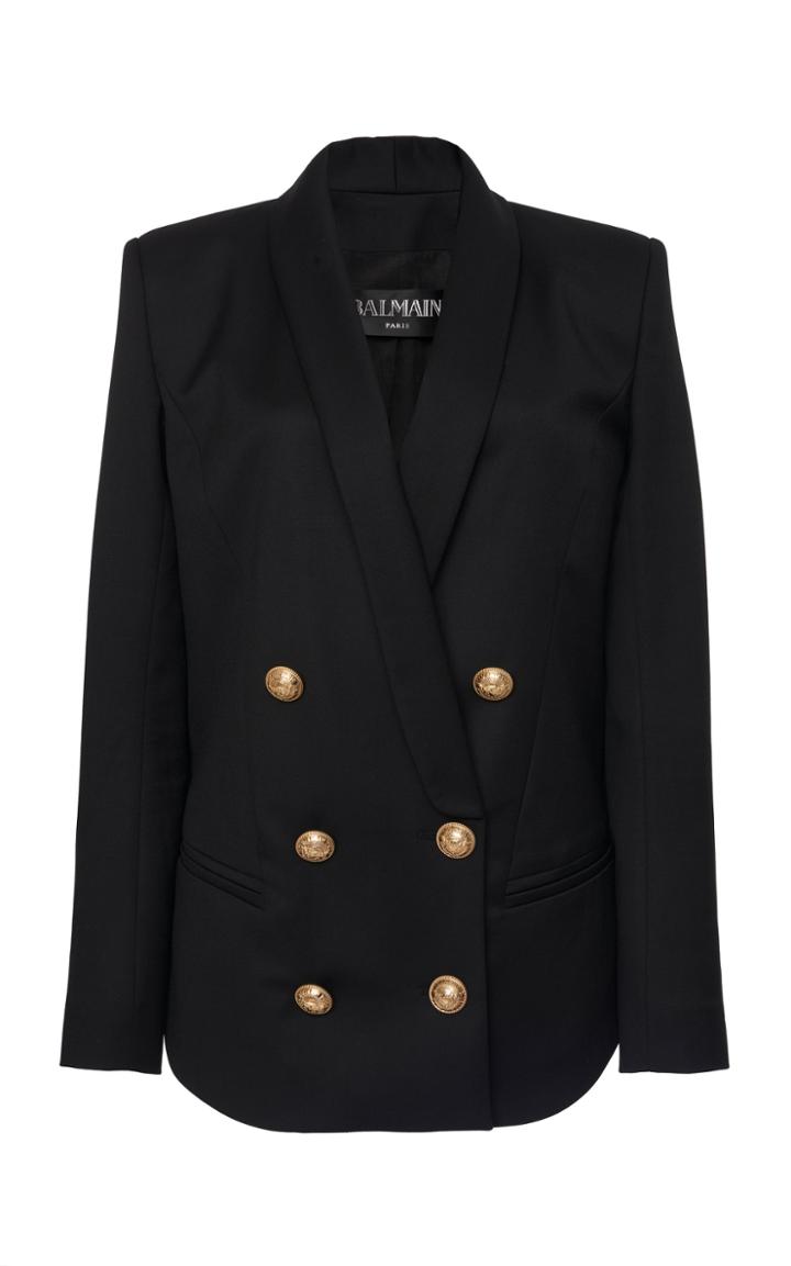 Balmain Satin Lapel Crepe Jacket Dress
