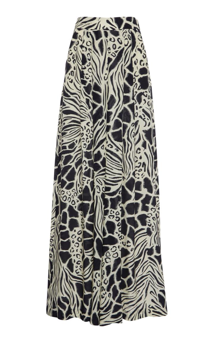 Moda Operandi Alberta Ferretti Animal Printed Crepe De Chine Wide Leg Trousers Size: