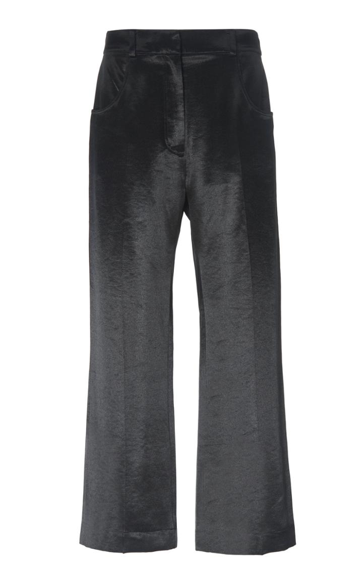 Alexachung Cropped Wide-leg Glossy Satin Pants