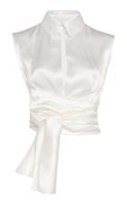 Matriel Tie-detailed Silk-satin Top