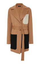 Joseph Marcus Belted Patchwork-effect Wool And Cashmere-blend Coat