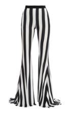 Moda Operandi Balmain High-waist Striped Georgette Flared Pants Size: 34