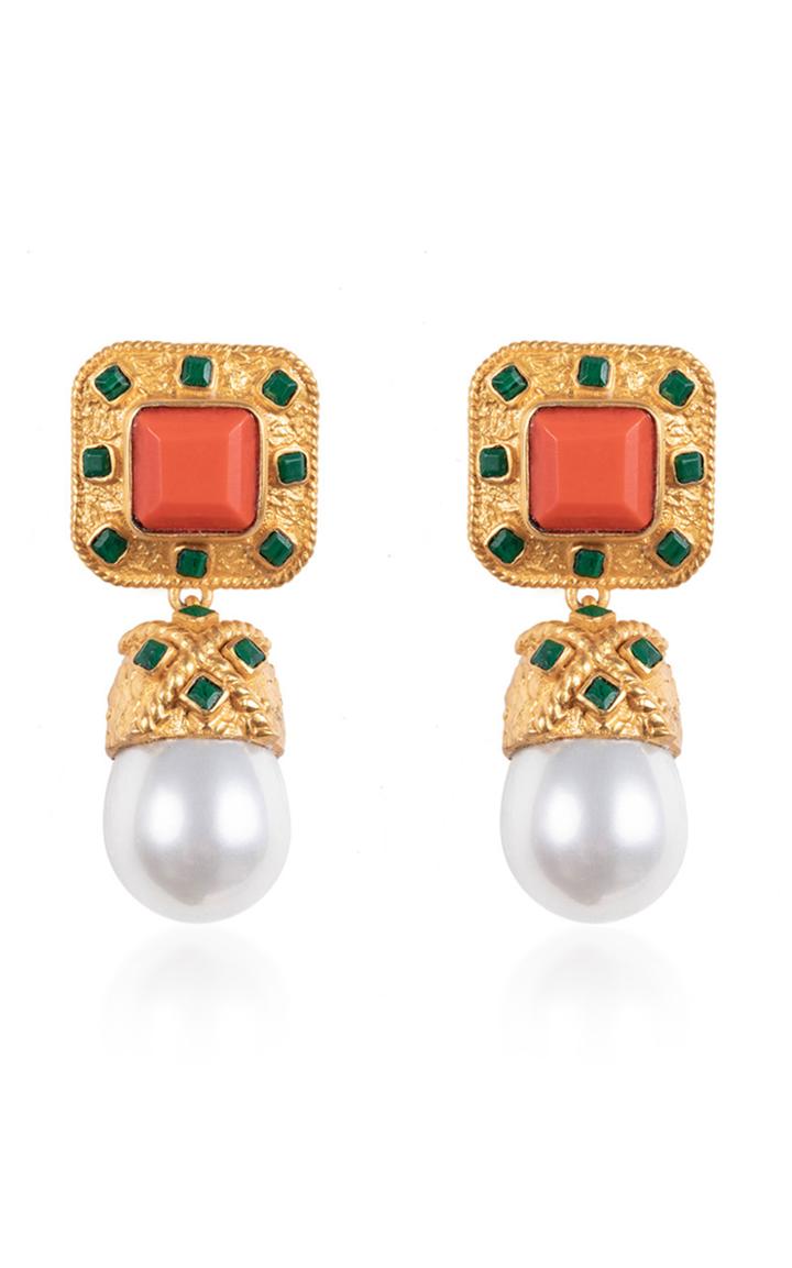 Valre Poseidon Gold-plated Multi-stone Earrings
