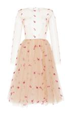 Luisa Beccaria Floral Embroidered A-line Dress