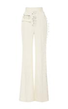 Rodarte Ivory Safety Pin Embellished Trousers