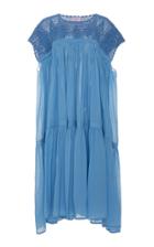 Yvonne S Crochet-paneled Cotton Midi Dress
