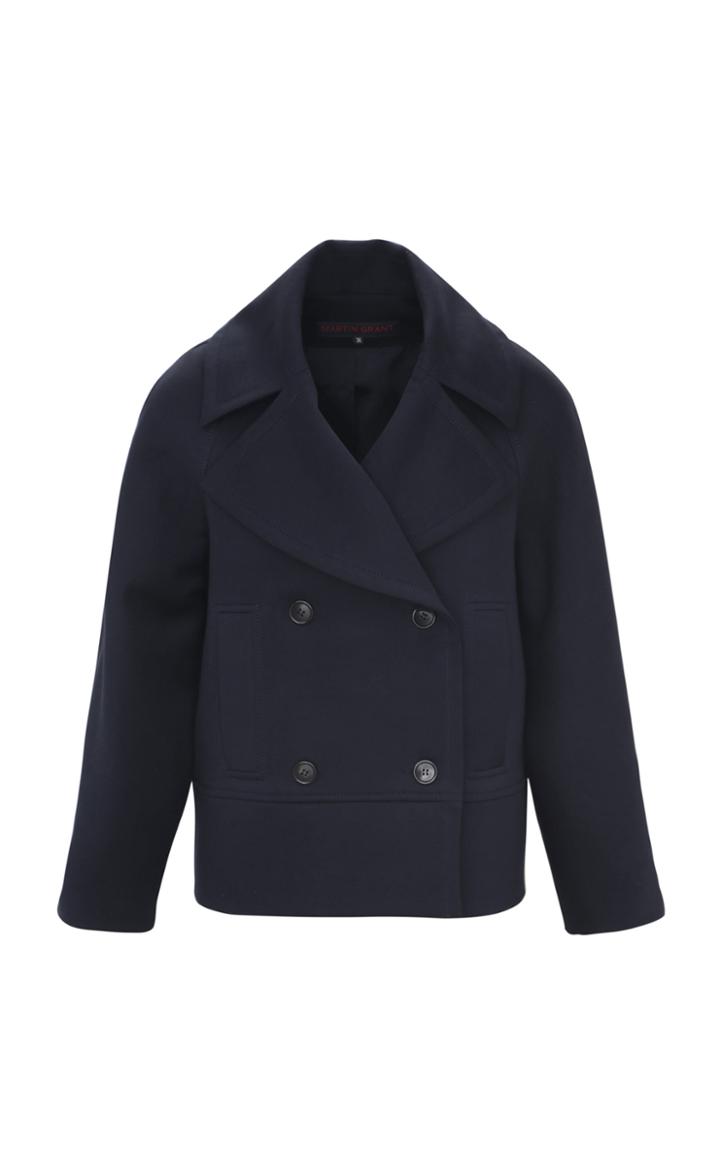 Moda Operandi Martin Grant Cropped Cotton-blend Jersey Peacoat
