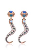 Moda Operandi Markarian Alexander 18k Gold Plated Enamel Snake Earrings