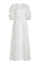 Moda Operandi Carolina Herrera Puff Sleeve Embellished Silk Organza Maxi Dress