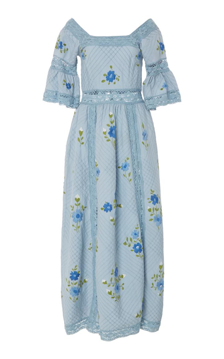 Luisa Beccaria Floral Lace Cut Out Gown