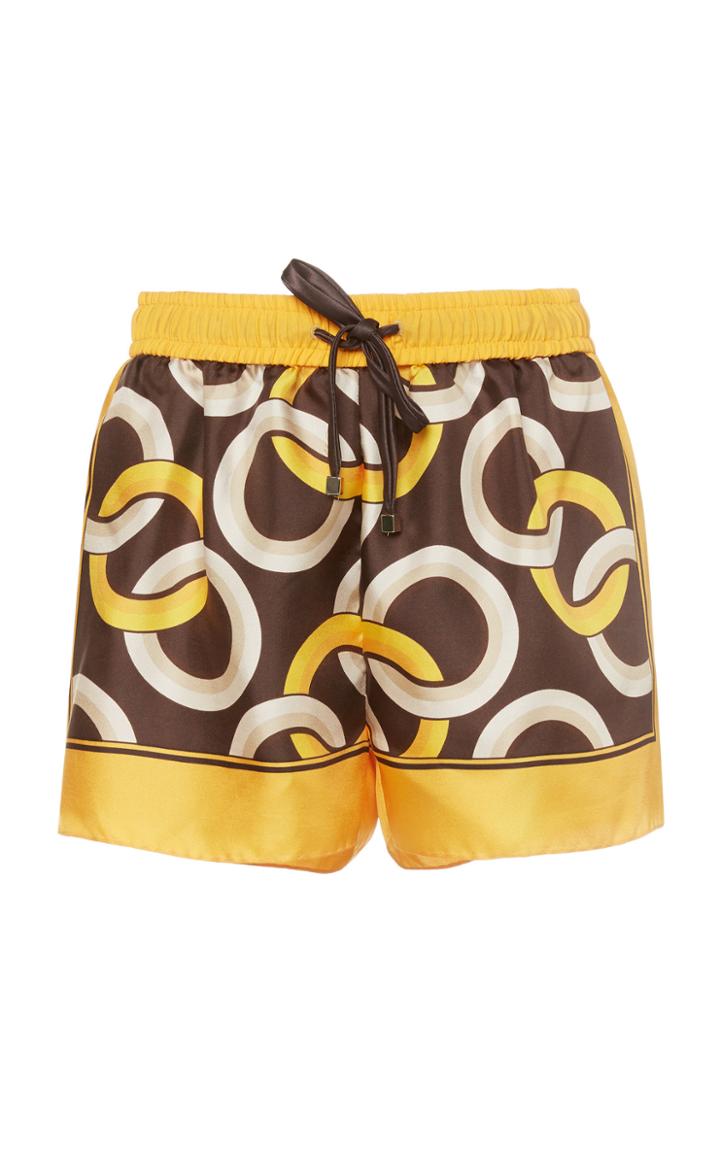 Moda Operandi For Restless Sleepers Glauco Link-print Silk Shorts Size: Xs