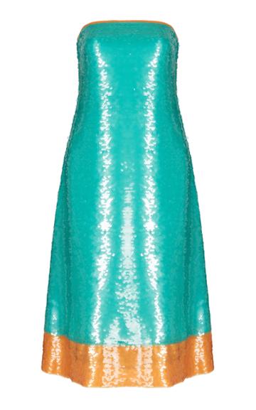 Dima Ayad Strapless Sequin Midi Dress