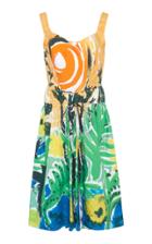 Moda Operandi Marni Printed Cotton Tie-front Midi Dress Size: 40