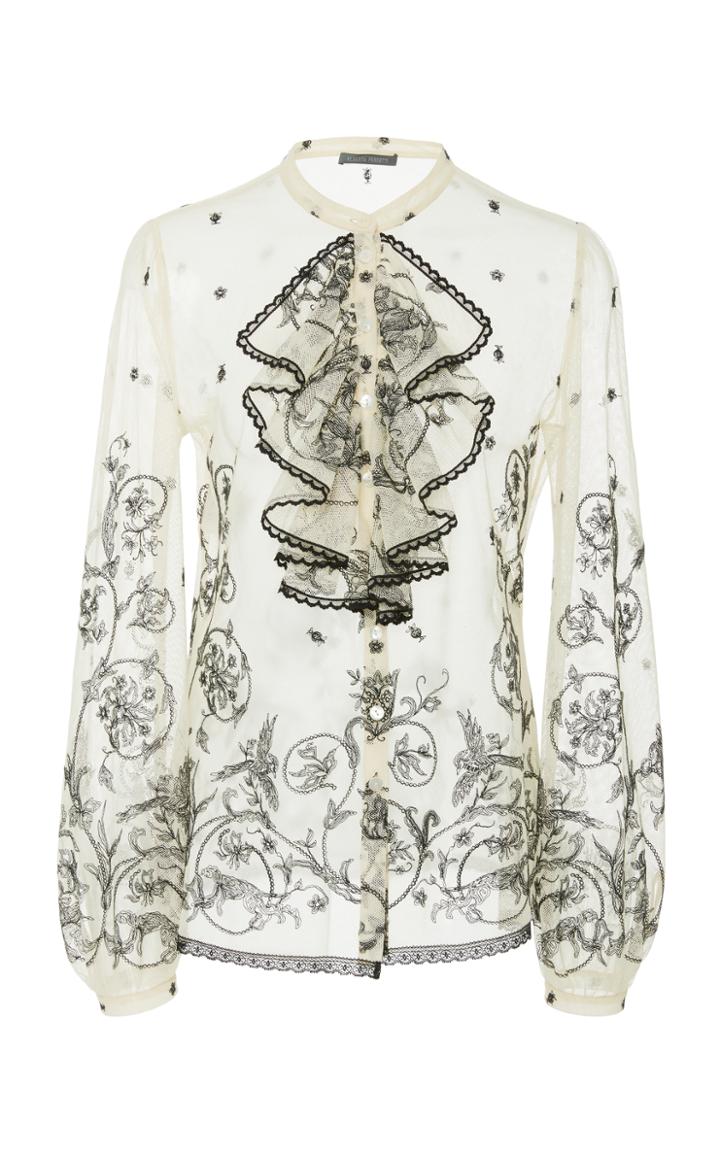 Alberta Ferretti Ruffled Bib Blouse