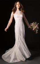 Temperley London Bridal Mimi Gown With Long Sleeve Lace Overlay