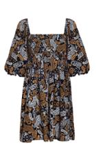 Moda Operandi Faithfull The Brand Alina Smocked Paisley Crepe Mini Dress