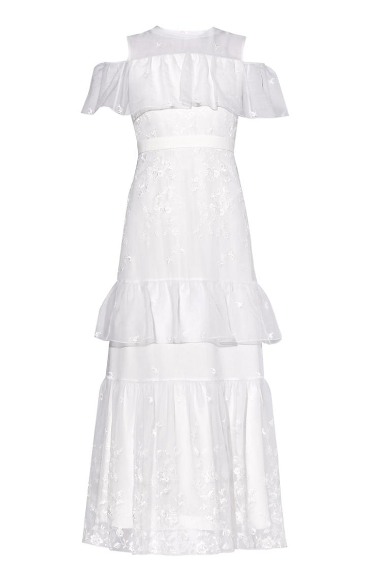 Moda Operandi Erdem Almeric Ruffle Neckline Maxi Gown