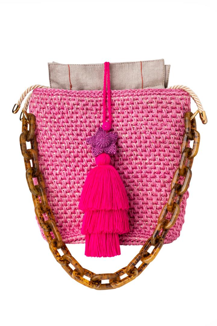 Maison Alma Bahia Rose Crochet Tote