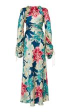 Etro Drawstring Hammered Silk Maxi Dress