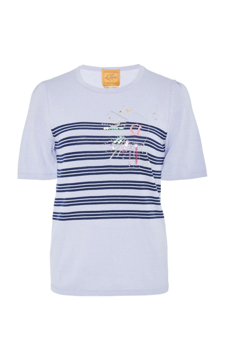 Le Lion Monogram Crest Short Sleeve Sweater Tee