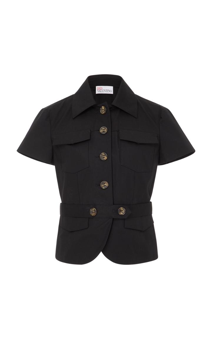 Red Valentino Micro Canvas Short Sleeve Jacket