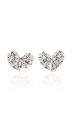 Yeprem 18k White Diamond Stud Earrings