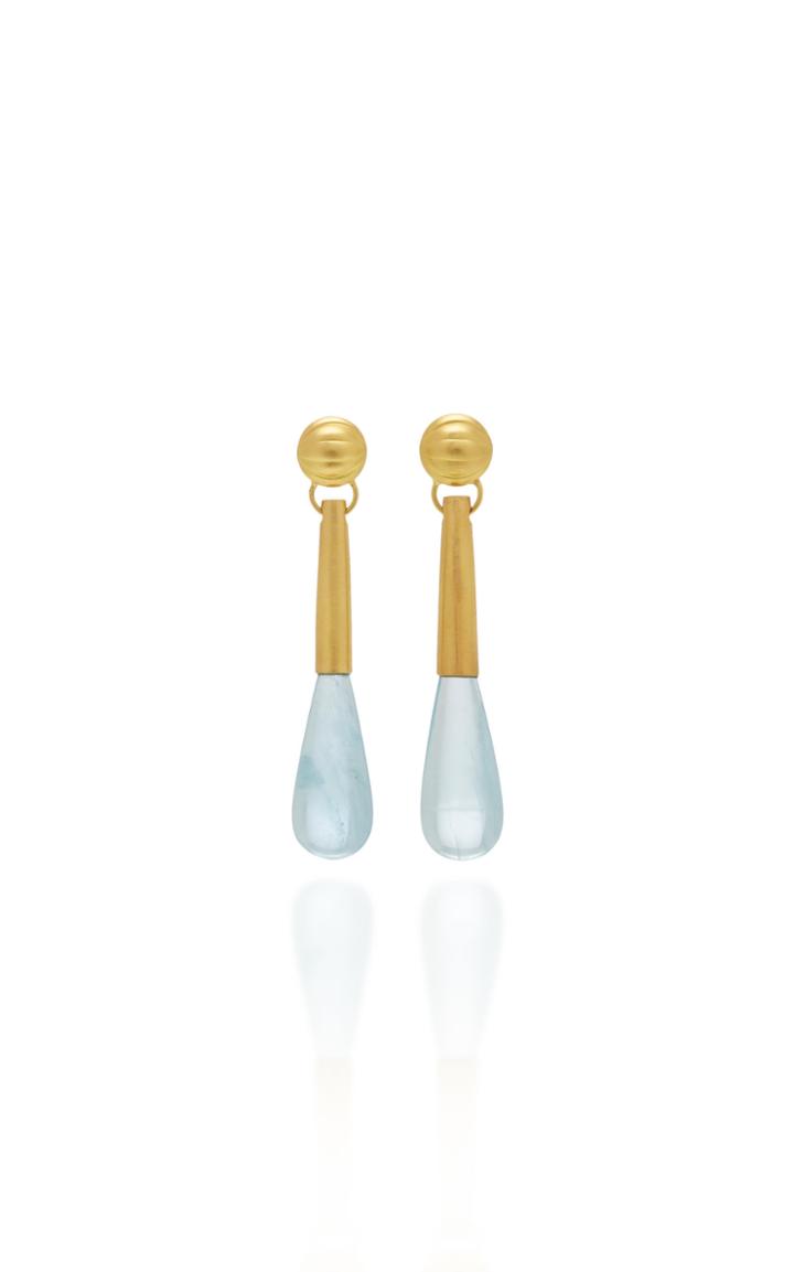 Moda Operandi Loren Nicole 22k Yellow Gold Aqua Torpedo Earrings