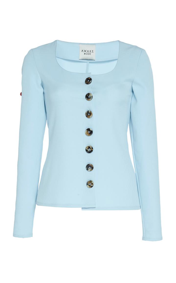 A.w.a.k.e. Scoop Neck Button Down Shirt