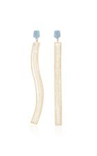 Wwake Asymmetric Gold Opal And Seed Pearl Earrings