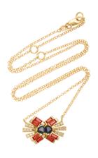 Carol Kauffmann 18k Yellow Gold Sapphire And Diamond Necklace