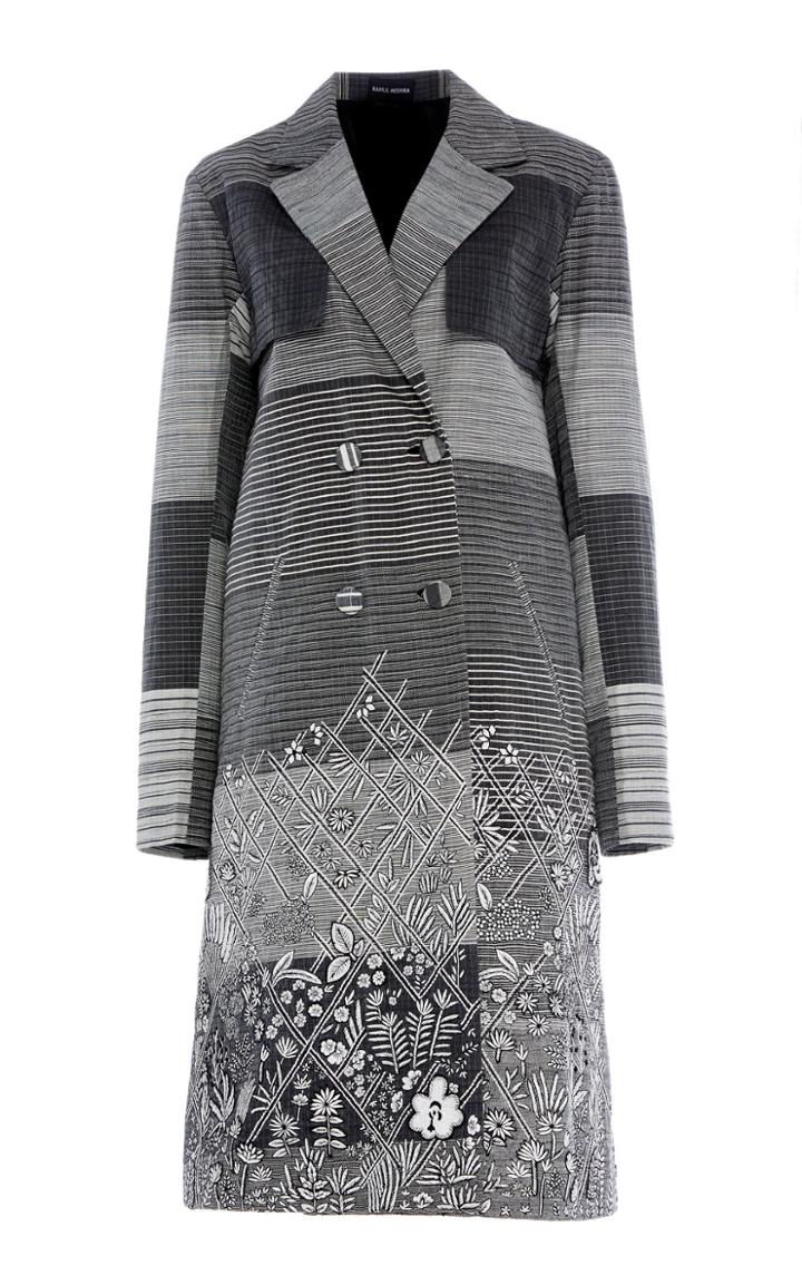 Rahul Mishra Embroidered Double-breasted Cotton-blend Blazer